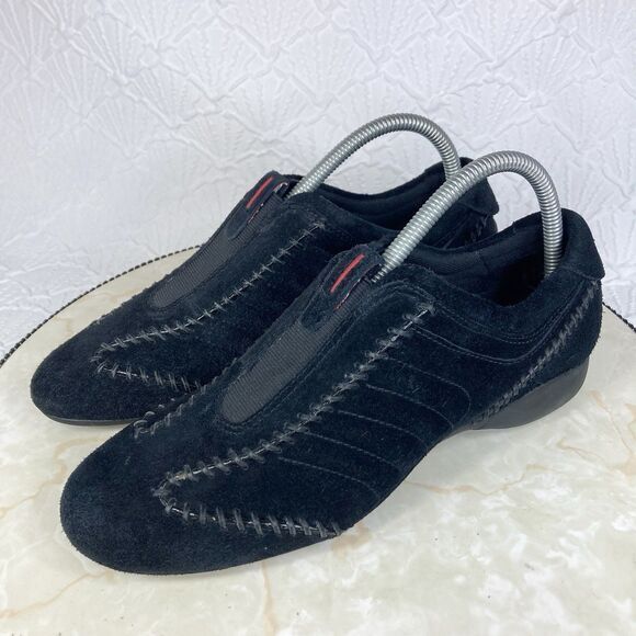 Timberland Shoes Womens Size 8.5 Black Suede Leather Slip On Comfort Loafers - Picture 5 of 12